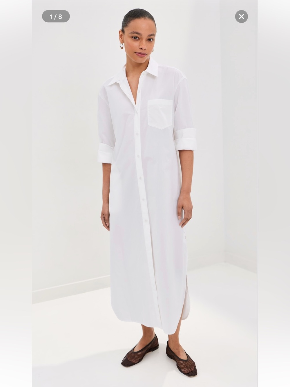 ShopBop/LE BOP 100% Cotton Maxi Shirt Dress, Size Large, EUC